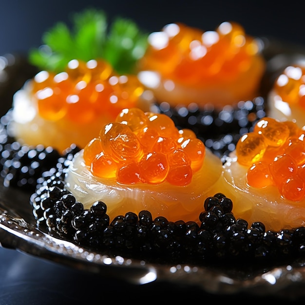 Poisson caviar savoureux aliments frais utilisation colorée pour les catalogues de magazines de photos de restaurants