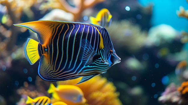 un poisson coloré nageant sous l'eau