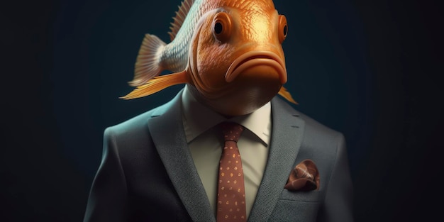 Un poisson avec un costume