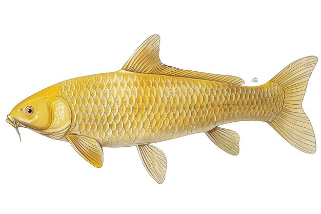 Poisson de couleur jaune canne à pêche betta poisson perdant la couleur rayée bass clip art couleurs de koi