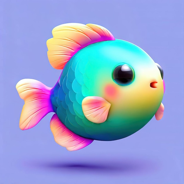 Un poisson de dessin animé avec un fond bleu