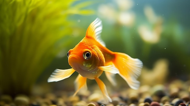 Un poisson doré dans un magnifique aquarium