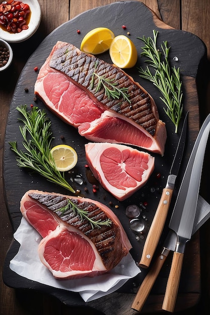 Poisson d'eau douce coupé en steaks