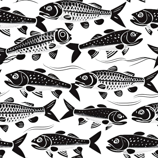 poisson sur fond blanc avec des lignes noires et blanches