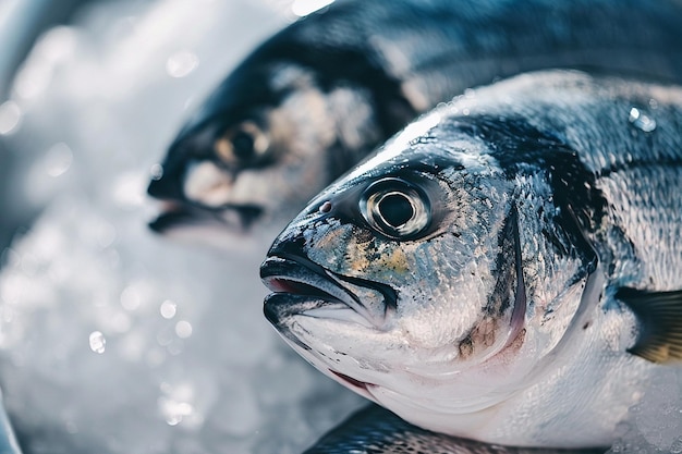 Poisson frais sur blanc