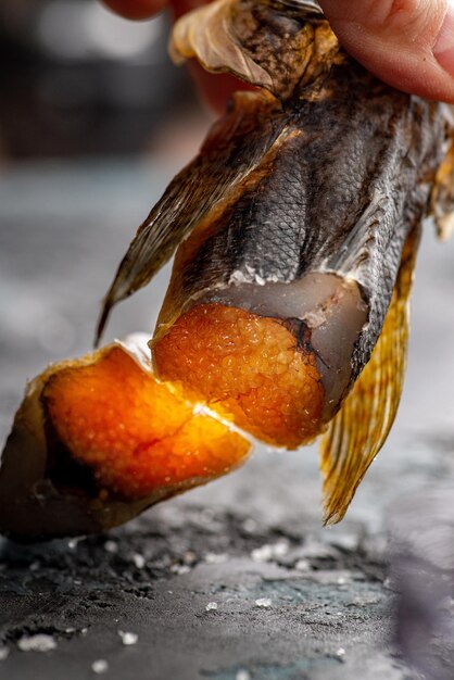 Poisson gobie séché salé Apéritif de poisson pour la bière