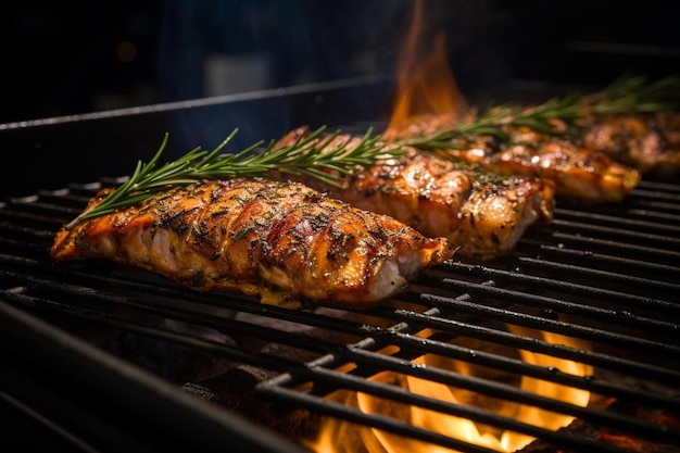 Le poisson grillé savoureux est parfait.