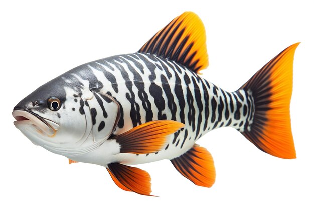 Photo poisson isolé sur un fond blanc gros plan d'un poisson