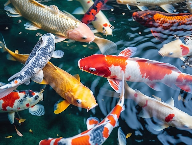 Poisson koi dans l'eau