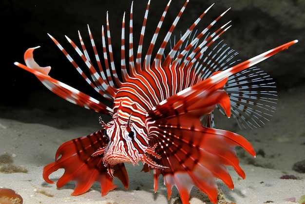 Le poisson-lion rouge est l'un des poissons dangereux des récifs coralliens.
