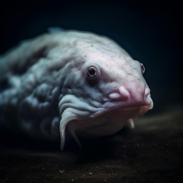 Un poisson avec une lumière bleue dessus