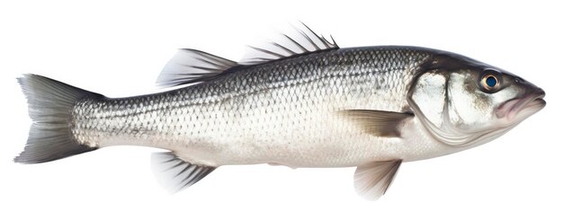 Photo un poisson de mer frais isolé sur un fond blanc