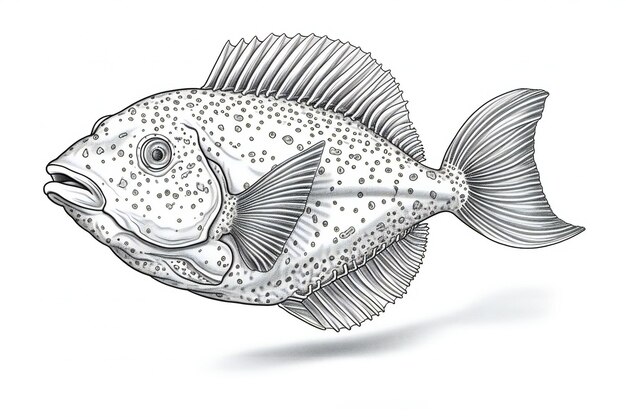 Poisson de mérou sur fond blanc