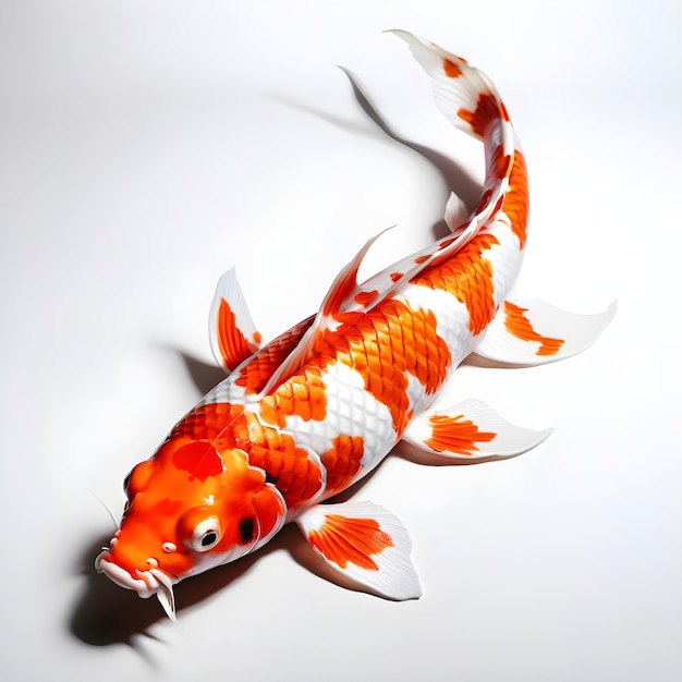 un poisson avec un motif blanc et orange sur le dos