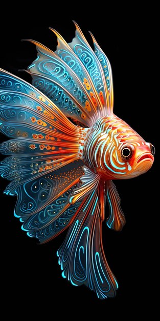 un poisson avec un motif coloré