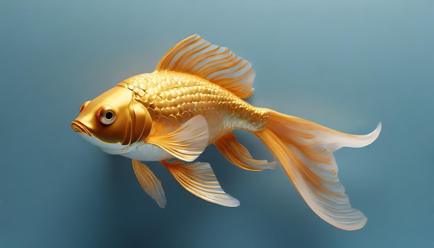 Poisson d'or en 3D dans le studio