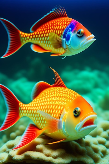 Photo poisson peau coloré