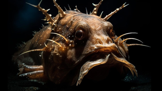 Photo un poisson avec des pointes sur la tête