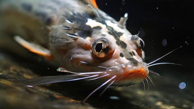 un poisson avec un poisson dans l'eau et l'œil de celui-ci