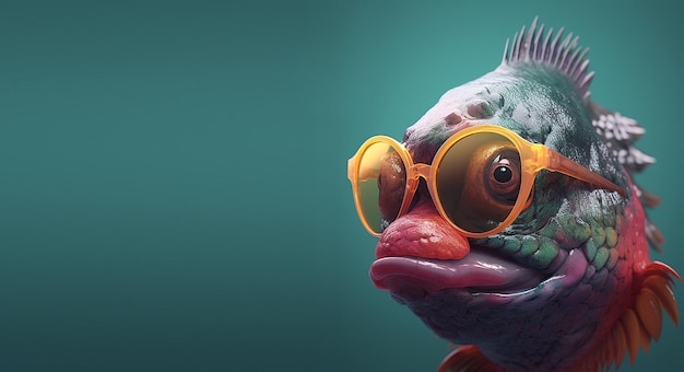 poisson portant des lunettes de soleil