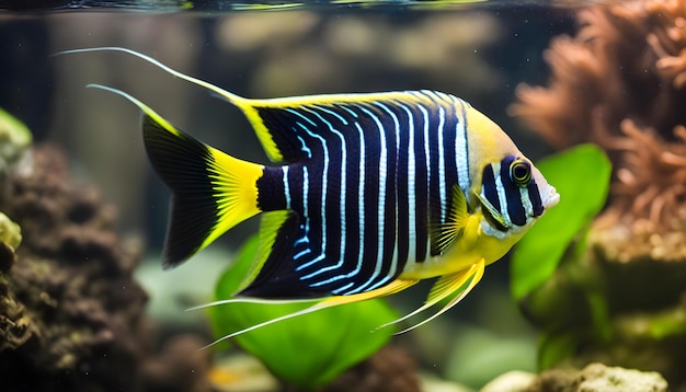 Photo un poisson qui est dans un aquarium avec un poisson dedans