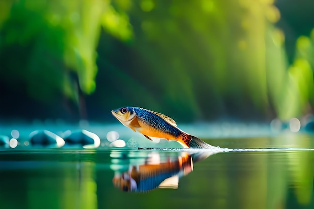 Photo un poisson qui nage dans l'eau