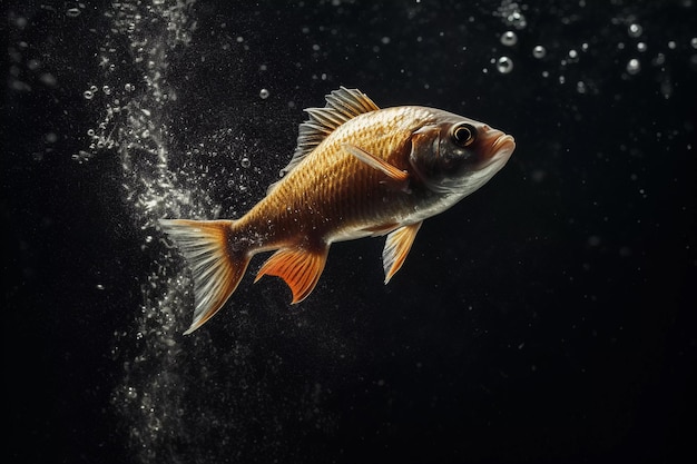 Un poisson qui nage dans l'eau