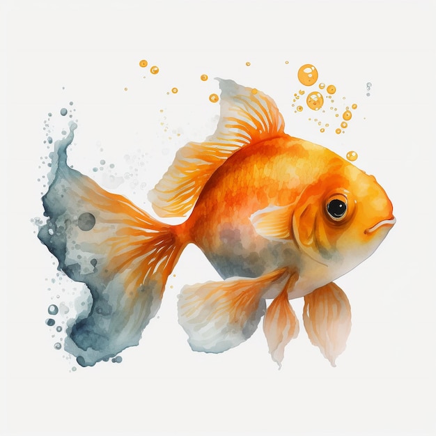 Poisson rouge aquarelle