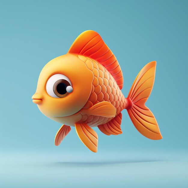 un poisson rouge de dessin animé avec de grands yeux