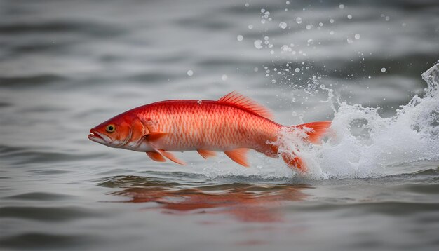 Photo poisson rouge sautant de l'eau