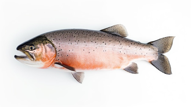 Un poisson saumon isolé sur un fond blanc Poissons saumon Génératif Ai