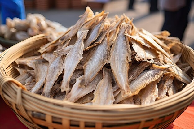 Photo poisson séché pour la cuisson sur le marché produit de la mer de poisson séché sur le marché en provenance d'asie