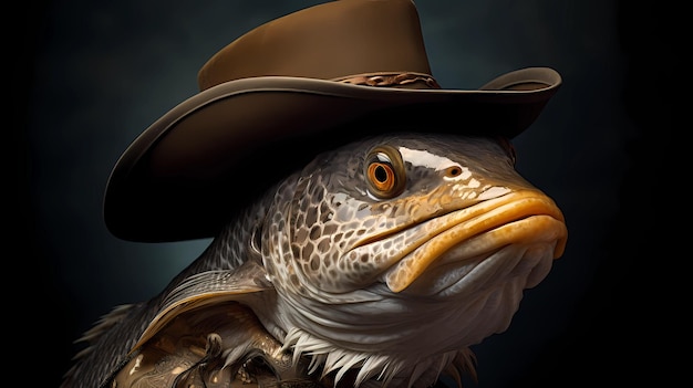 Le poisson en tenue de cowboy