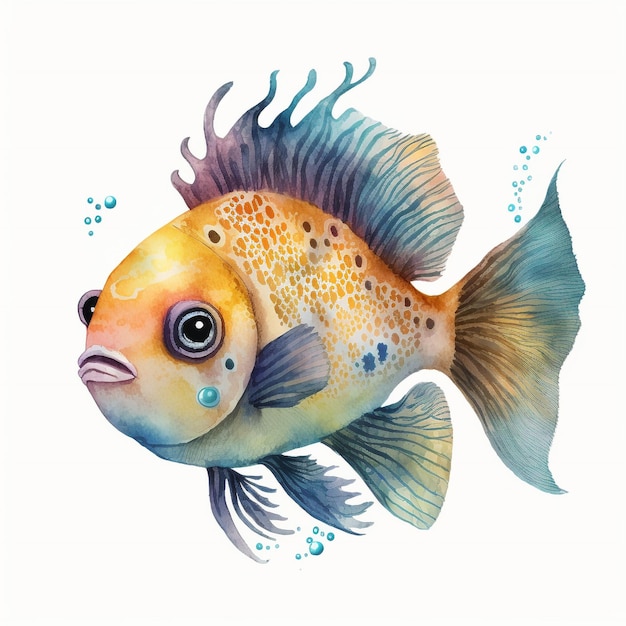 Poisson tropical aquarelle