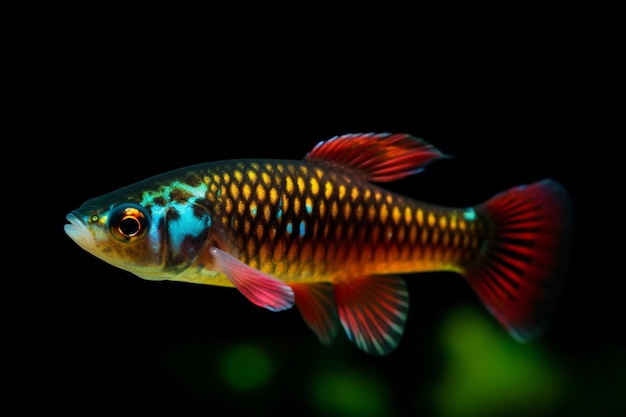 Un poisson tropical avec un fond noir