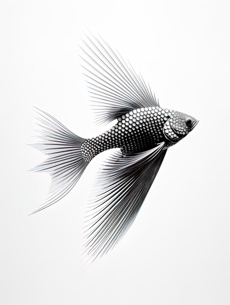 Photo un poisson avec un visage noir et blanc est montré dans l'image