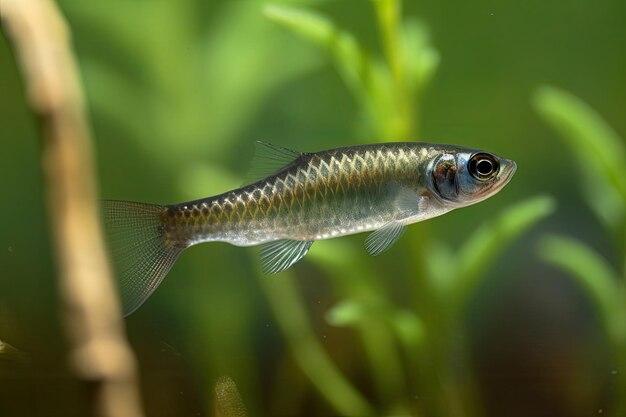 Photo un poisson avec un visage noir et blanc et une queue noire