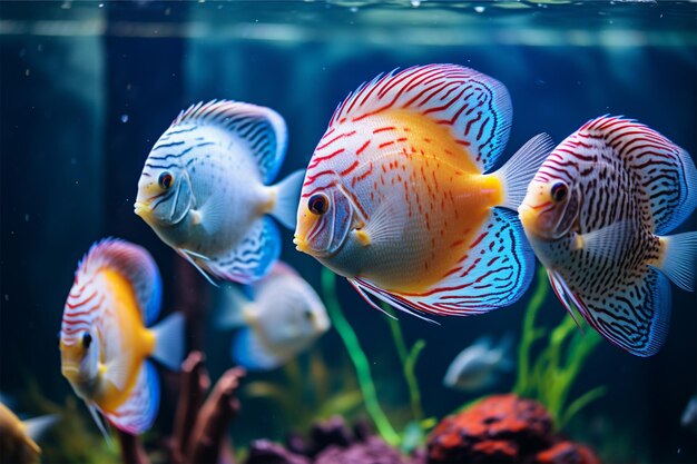 Photo poissons aquatiques colorés