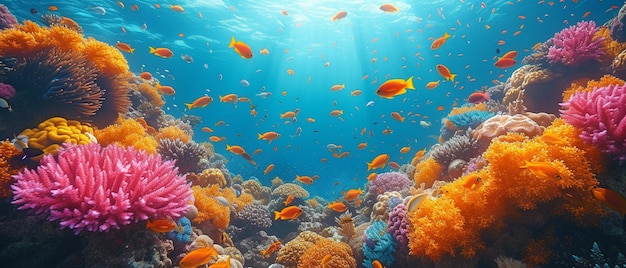 Des poissons merveilleux et des récifs coralliens