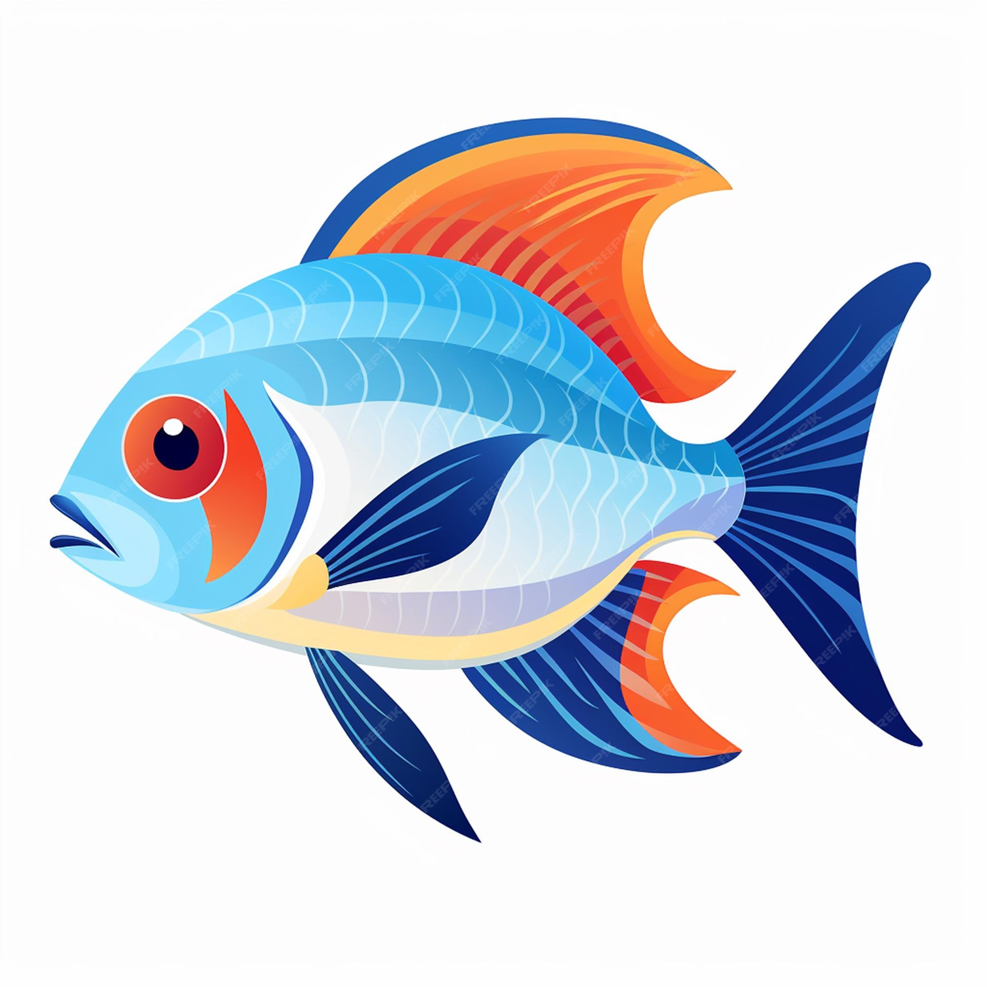 Poissons Tropicaux Nageant Dans Un Réservoir Clipart