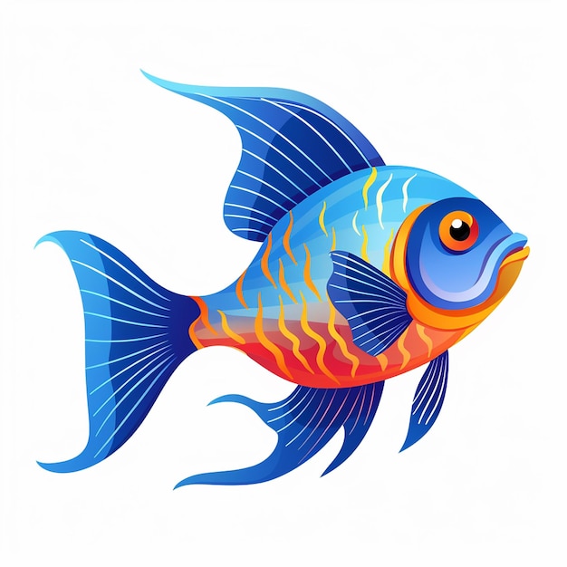 Poissons Tropicaux Nageant Dans Un Réservoir Clipart