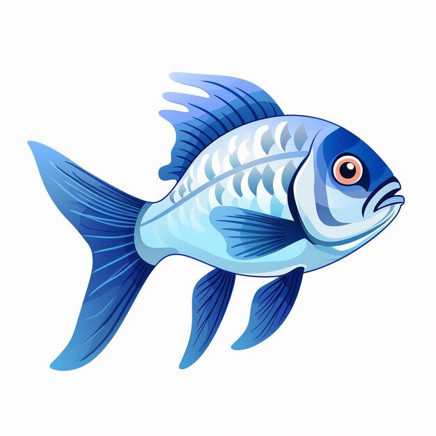 Poissons Tropicaux Nageant Dans Un Réservoir Clipart