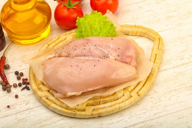 Poitrine de poulet cru