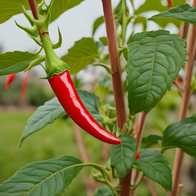 Photo un poivre rouge avec le nom de l'entreprise