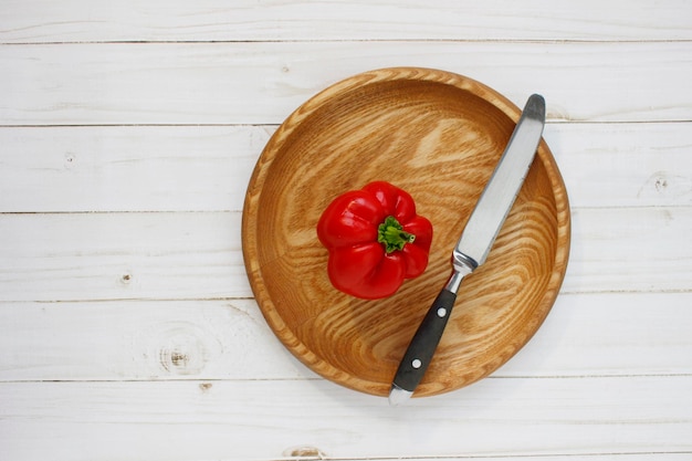 Poivron rouge. Légumes frais