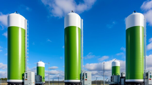 Photo le pôle d'énergie durable: production d'hydrogène vert