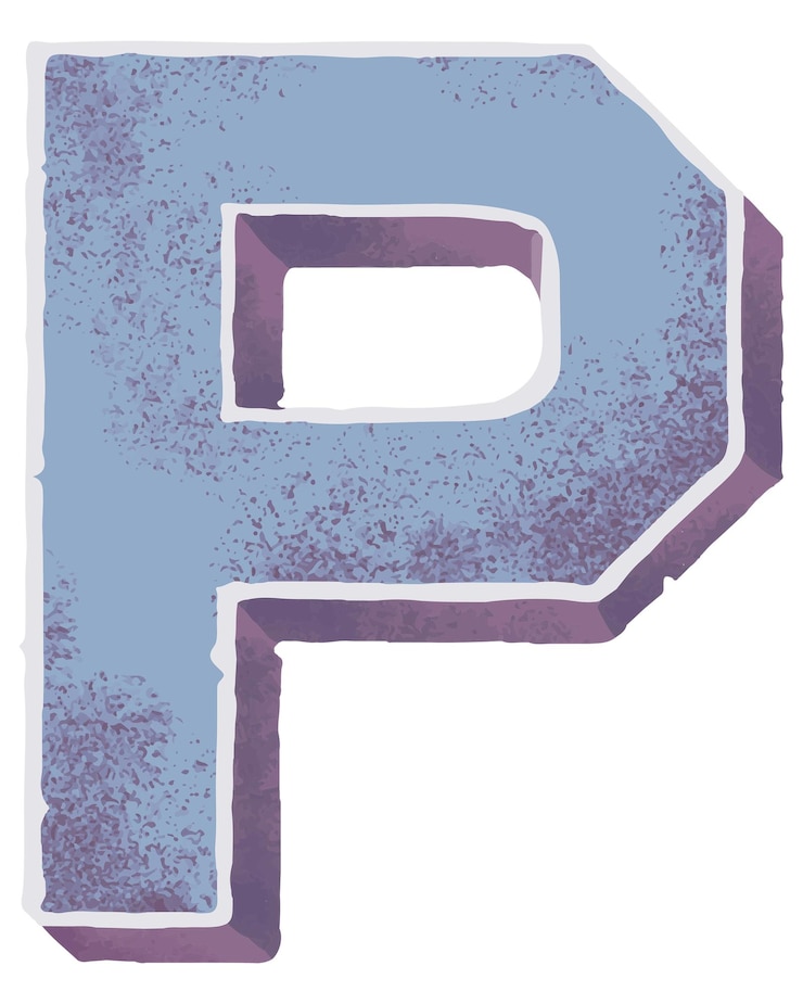 Photo la police de lettres p png de l'université vintage