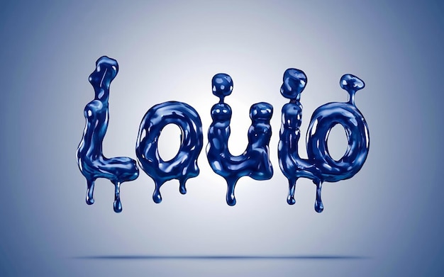 Photo les polices 3d liquides