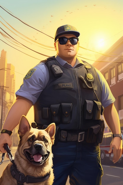 Le policier et le chien.