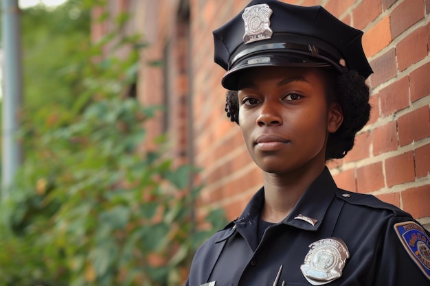 Une policière afro-américaine, Generate Ai.